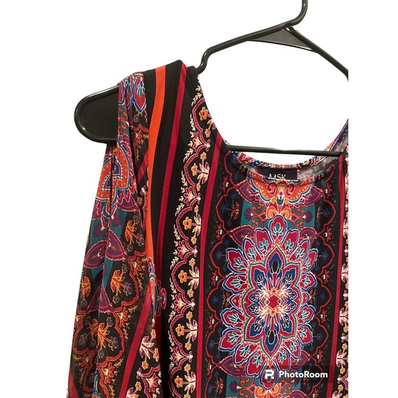 MSK Women’s Floral Dress Cold Shoulder Sleeve Size M - Picture 3 of 7